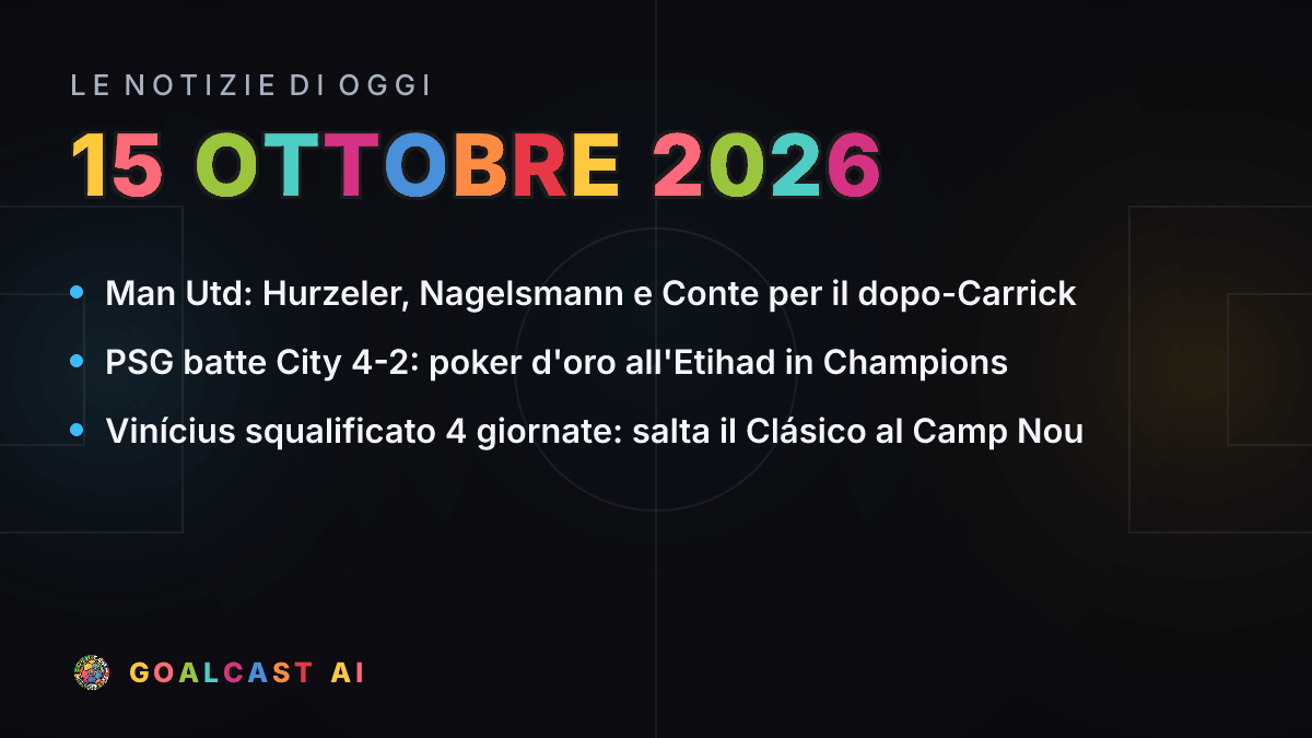 Le notizie di calcio di oggi in pillole