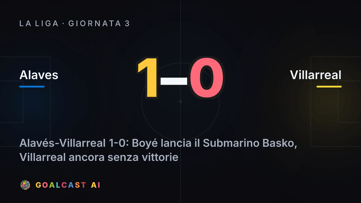 Alaves 1-0 Villarreal: la card della sintesi