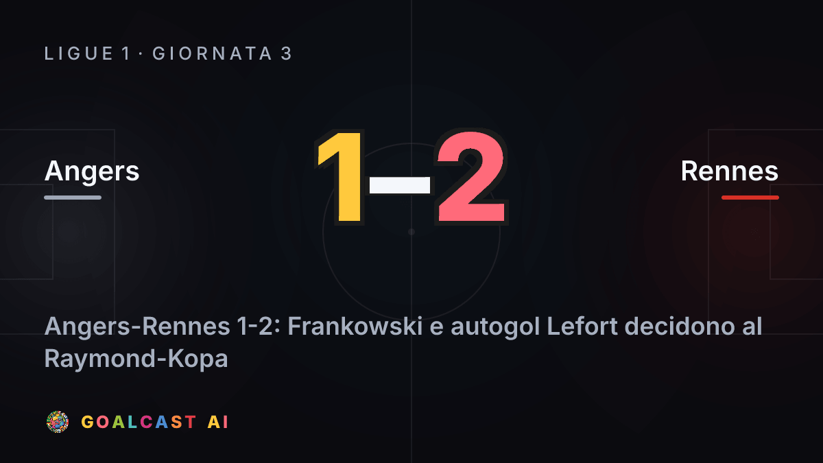 Angers 1-2 Rennes: la card della sintesi