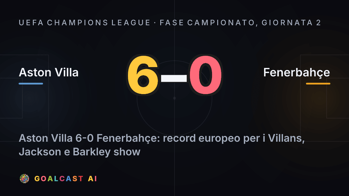 Aston Villa - Fenerbahçe: la card della sintesi