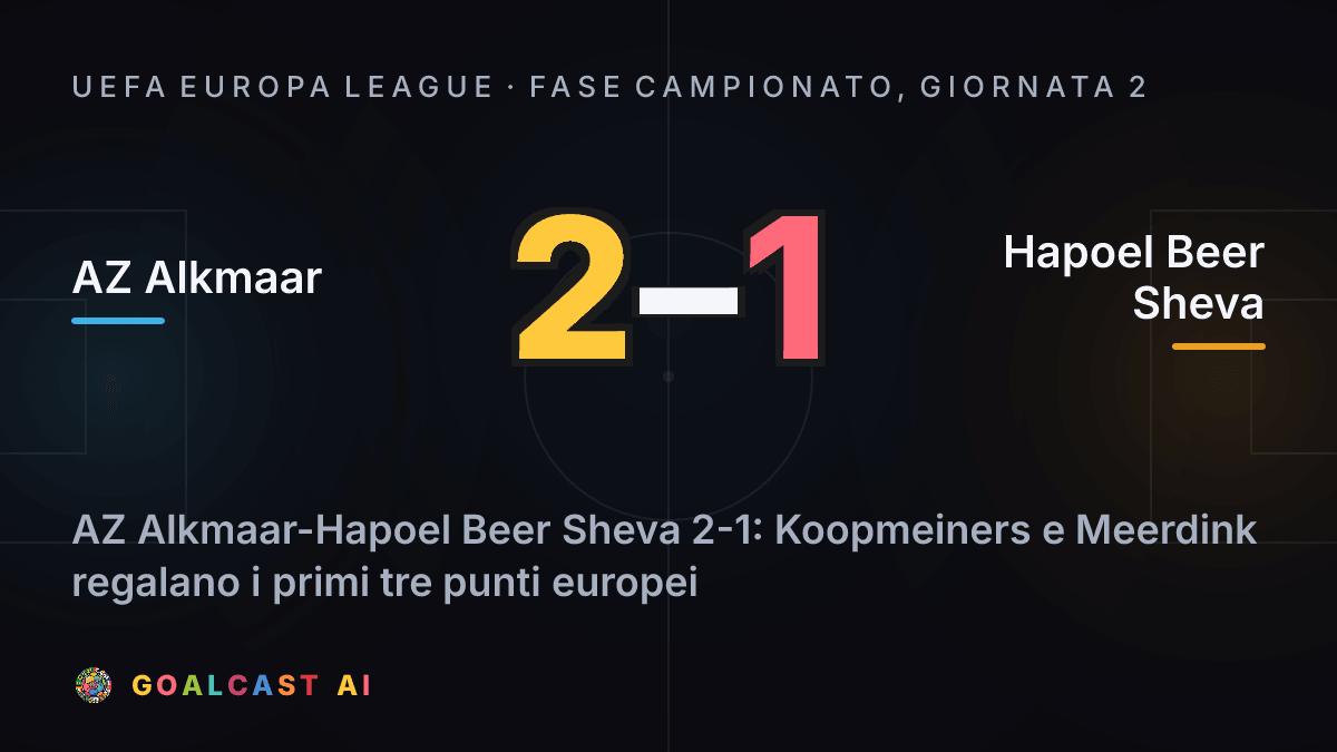 AZ Alkmaar 2-1 Hapoel Beer Sheva