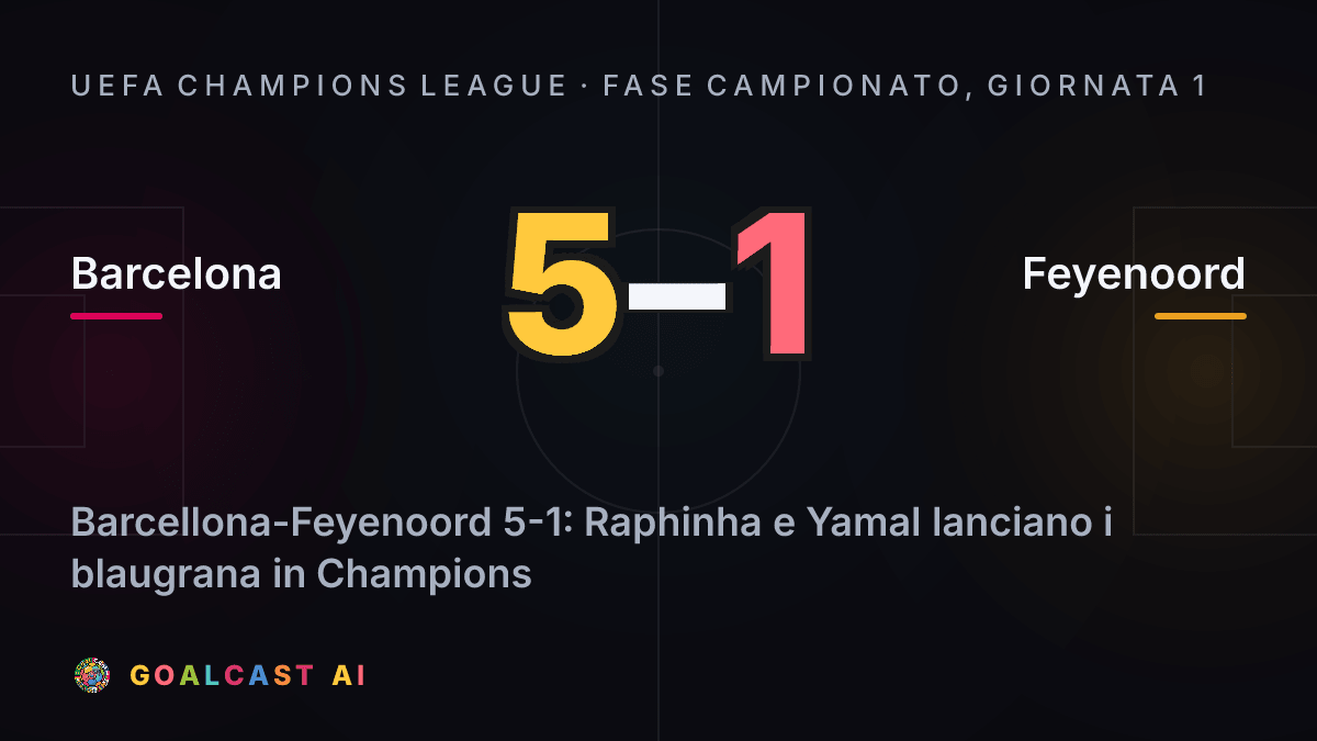 Barcelona 5-1 Feyenoord: la card della sintesi