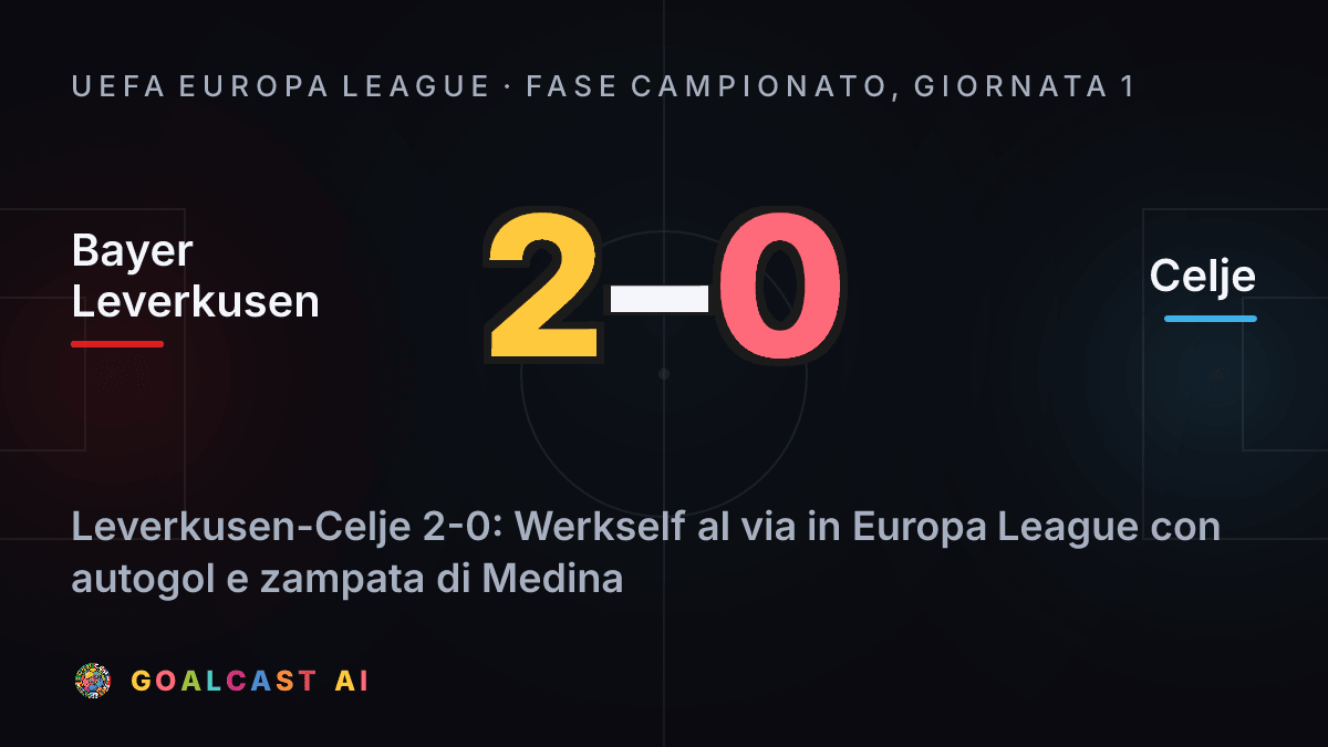 Bayer Leverkusen 2-0 Celje: la card della sintesi
