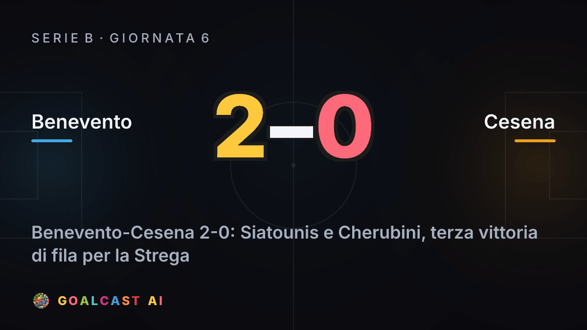 Benevento 2-0 Cesena