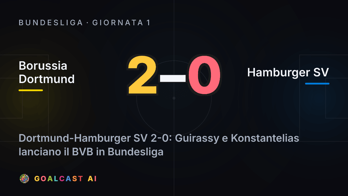 Borussia Dortmund 2-0 Hamburger SV: la card della sintesi