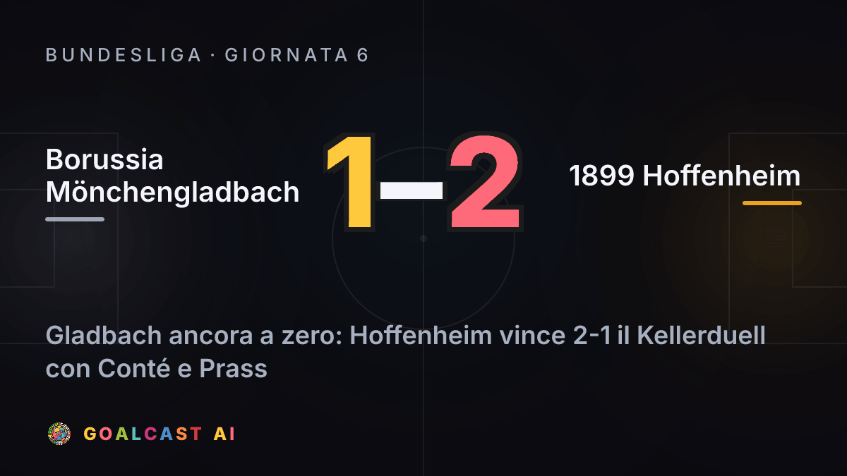Borussia Mönchengladbach 1-2 1899 Hoffenheim