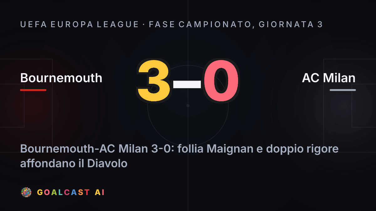 Bournemouth 3-0 AC Milan
