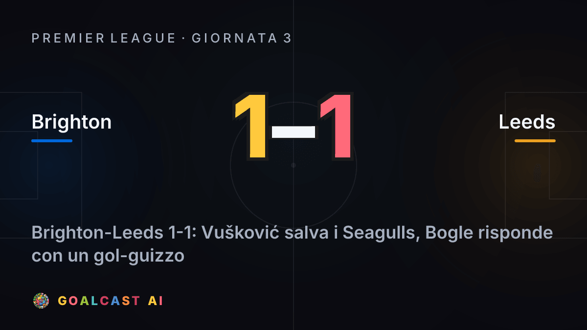 Brighton 1-1 Leeds: la card della sintesi