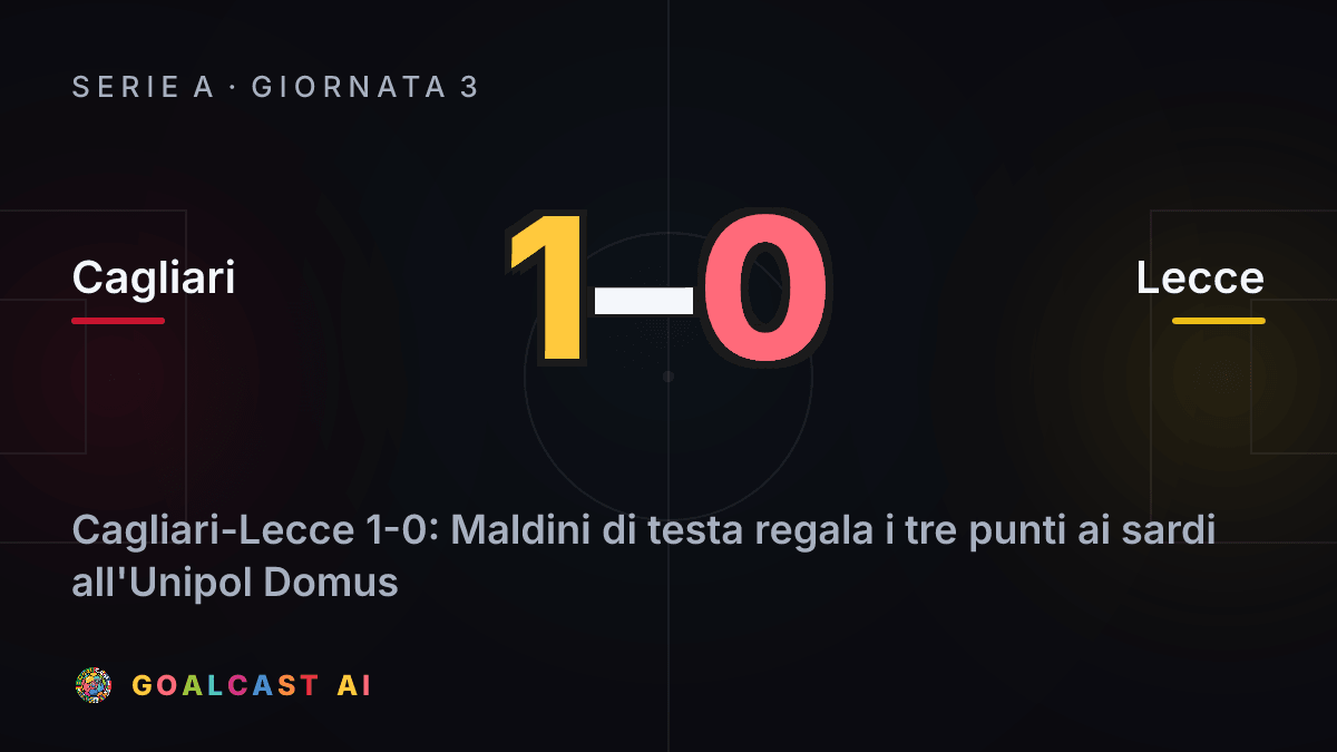 Cagliari 1-0 Lecce: la card della sintesi