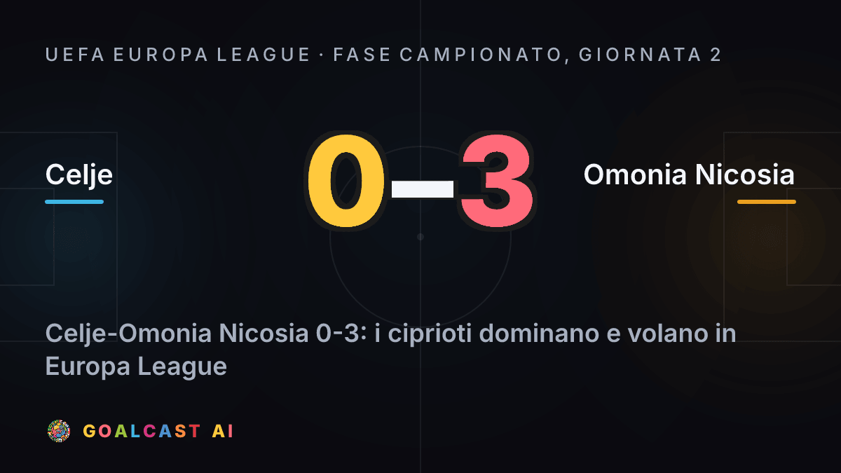 Celje 0-3 Omonia Nicosia