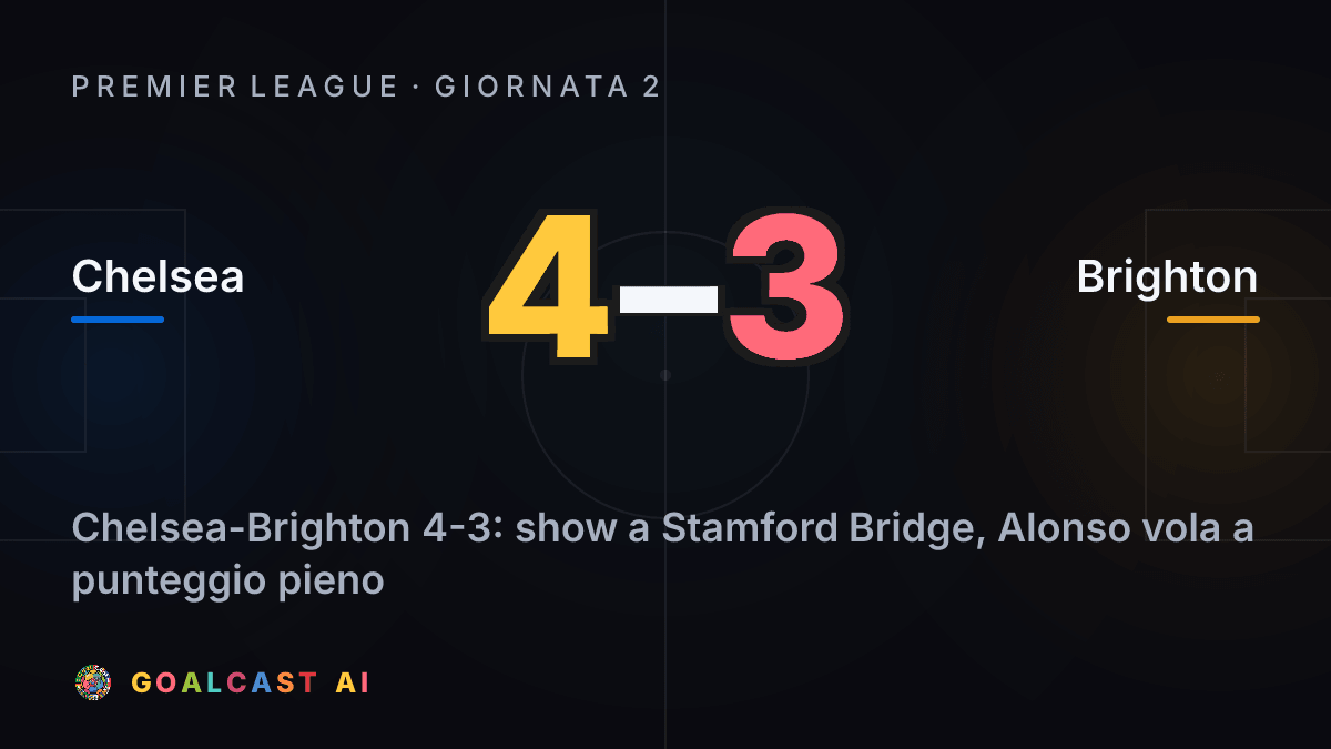 Chelsea 4-3 Brighton: la card della sintesi