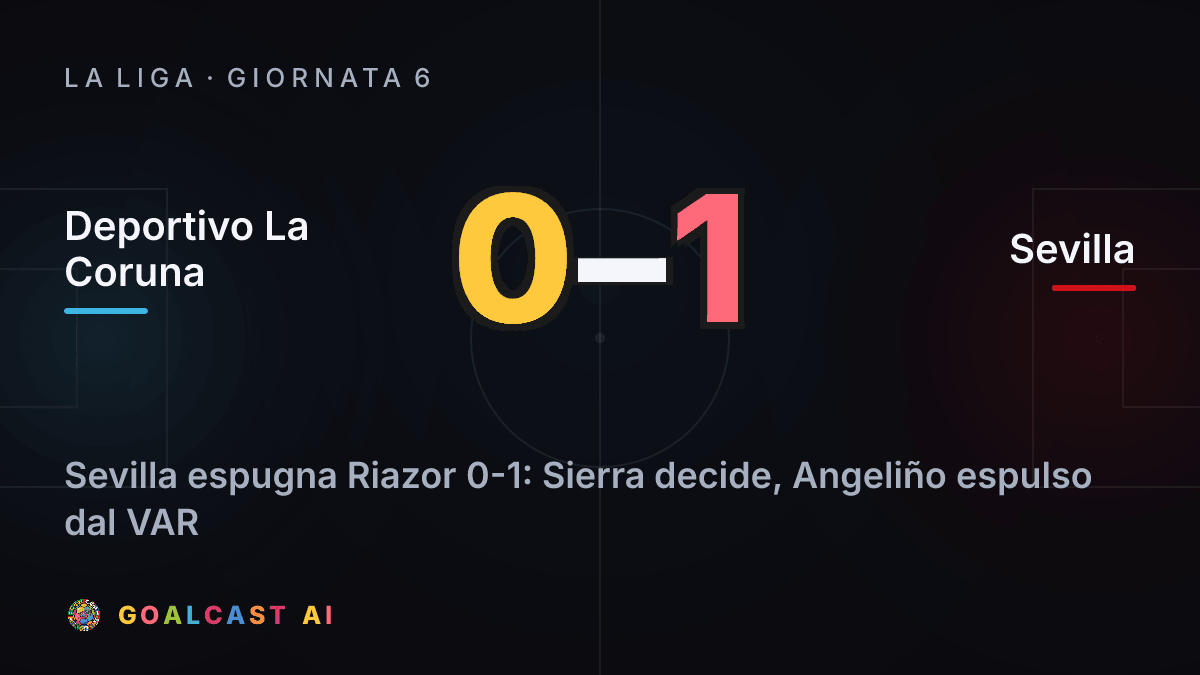 Deportivo La Coruna 0-1 Sevilla: la card della sintesi