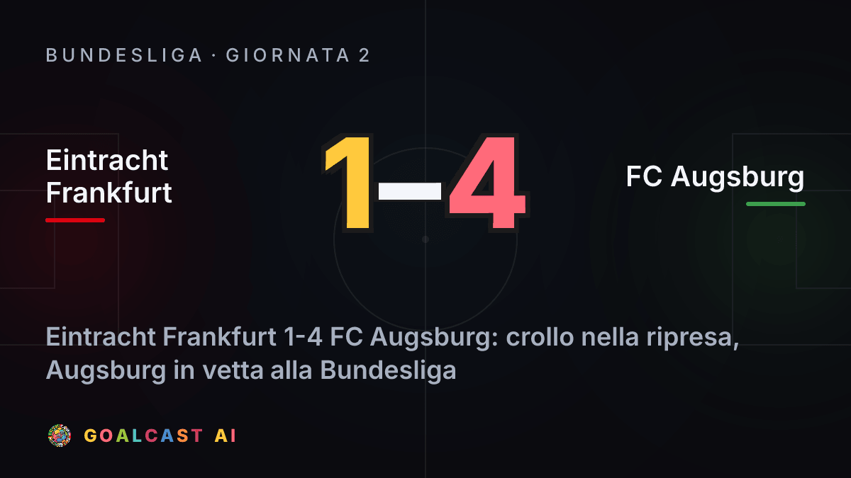 Eintracht Frankfurt 1-4 FC Augsburg: la card della sintesi