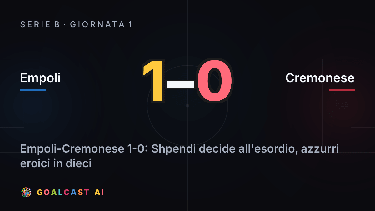 Empoli 1-0 Cremonese: la card della sintesi