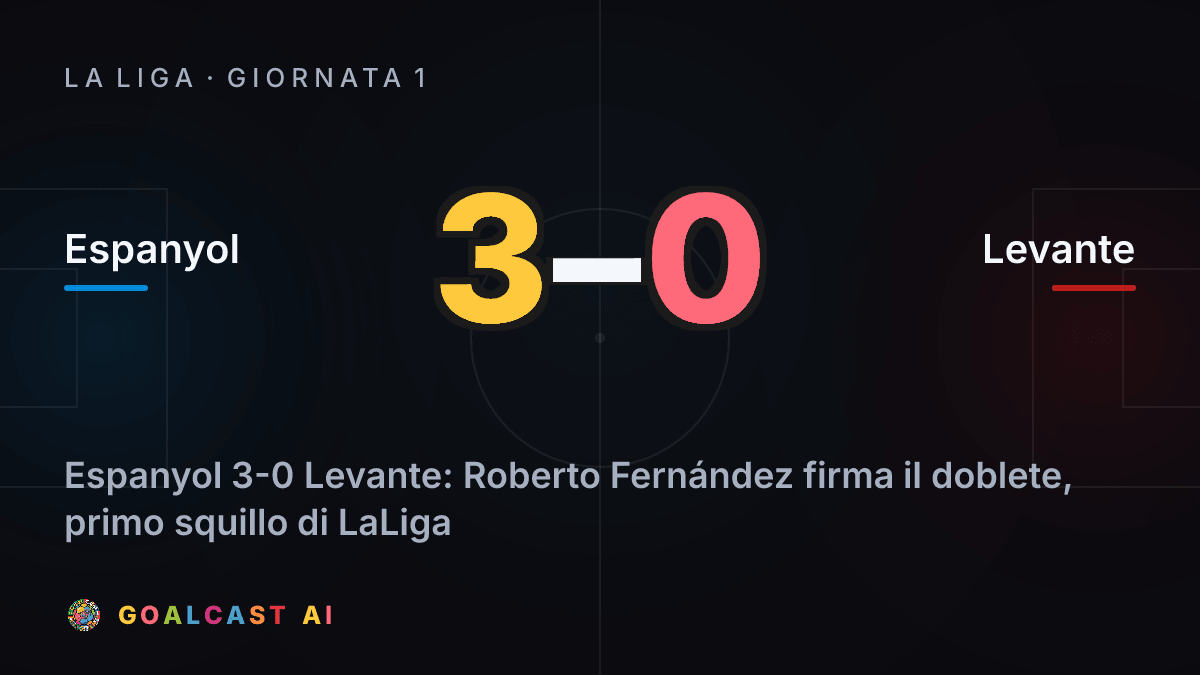 Espanyol 3-0 Levante: la card della sintesi