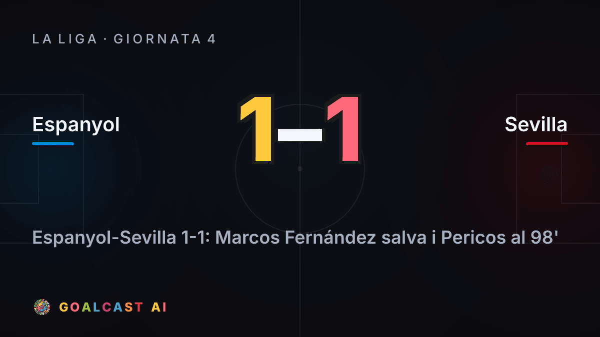 Espanyol 1-1 Sevilla: la card della sintesi