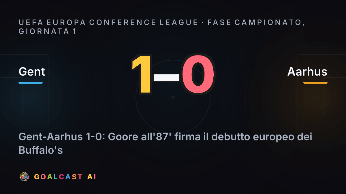 Gent 1-0 Aarhus: la card della sintesi