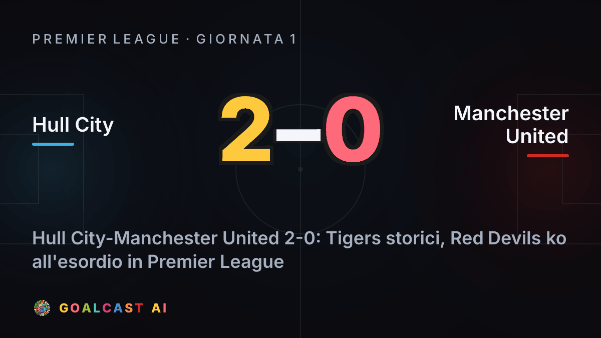 Hull City 2-0 Manchester United: la card della sintesi