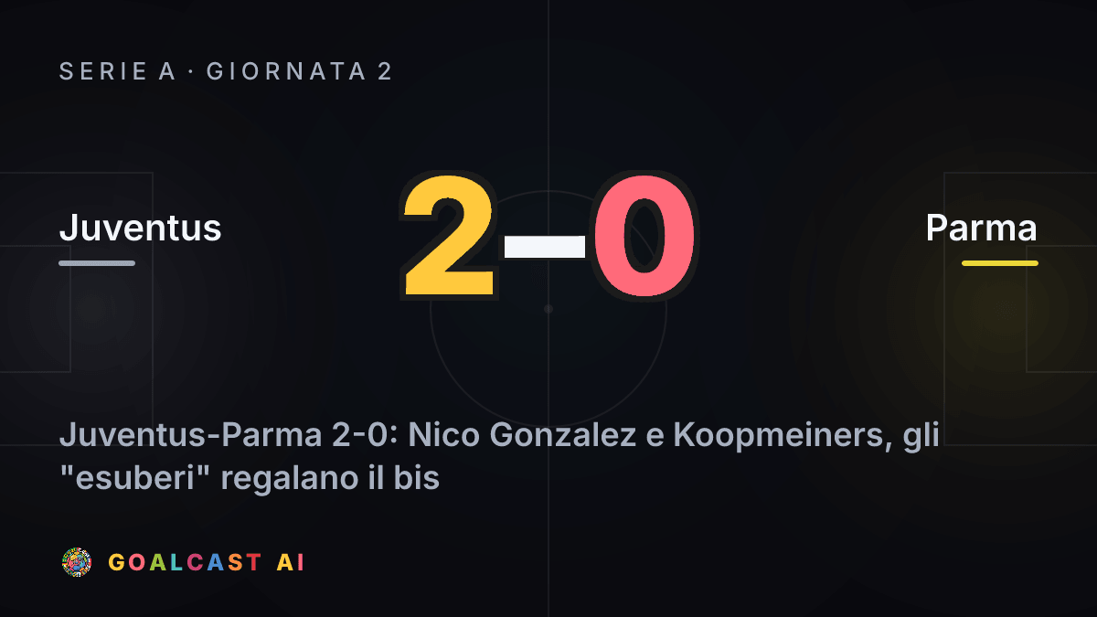 Juventus 2-0 Parma: la card della sintesi