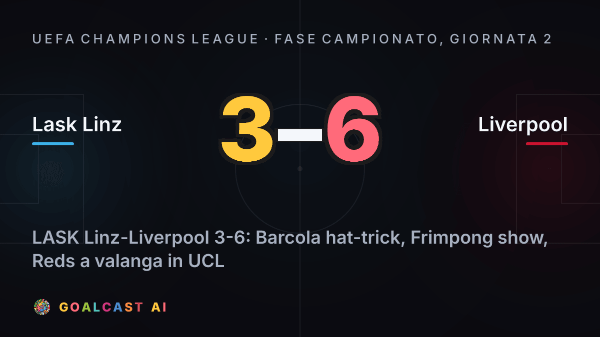 Lask Linz - Liverpool: la card della sintesi
