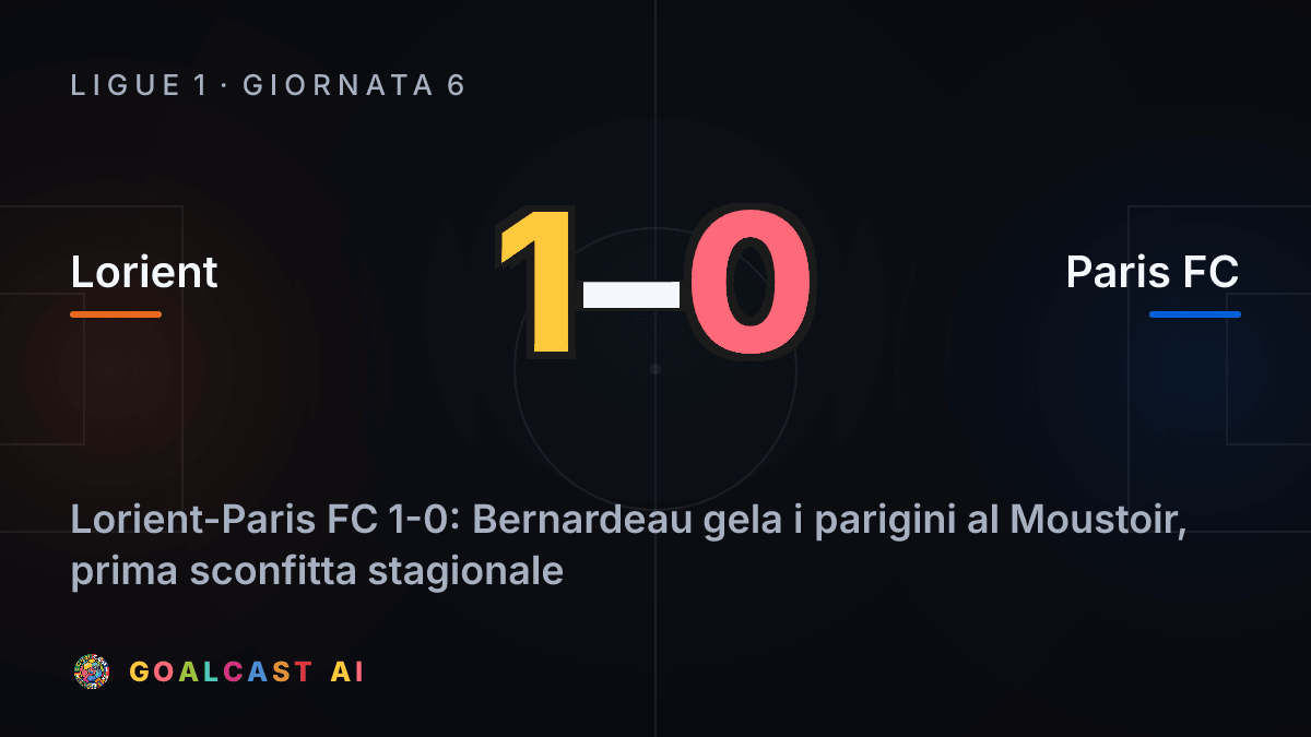 Lorient 1-0 Paris FC: la card della sintesi