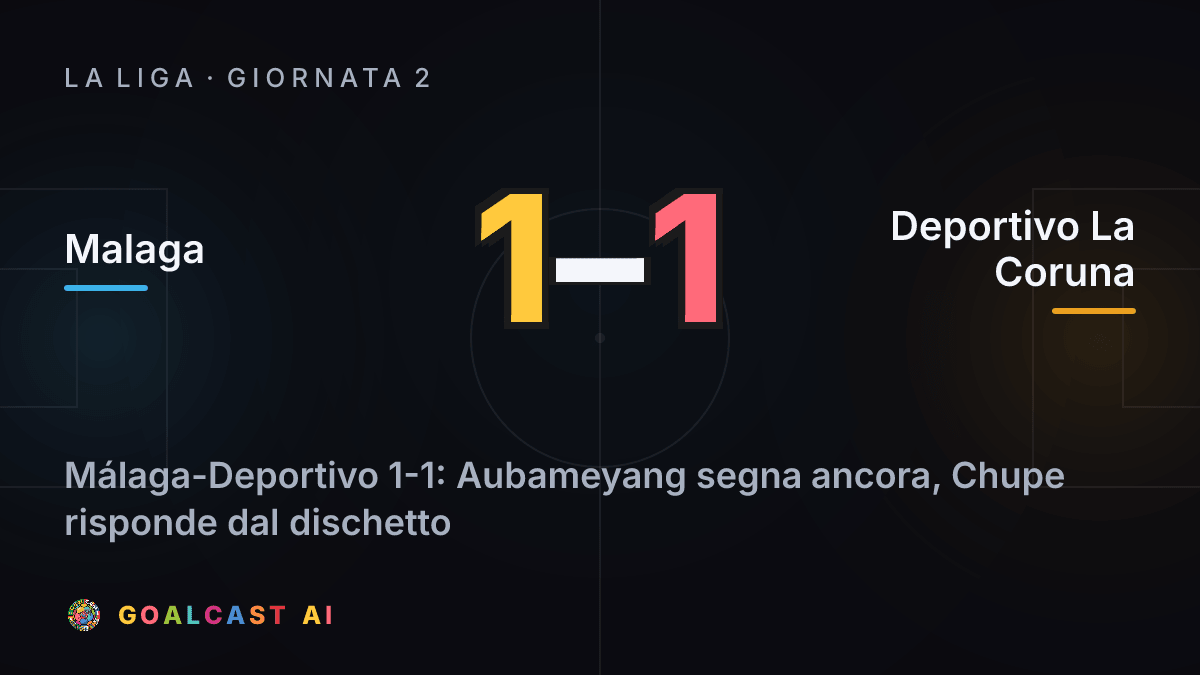 Malaga 1-1 Deportivo La Coruna: la card della sintesi