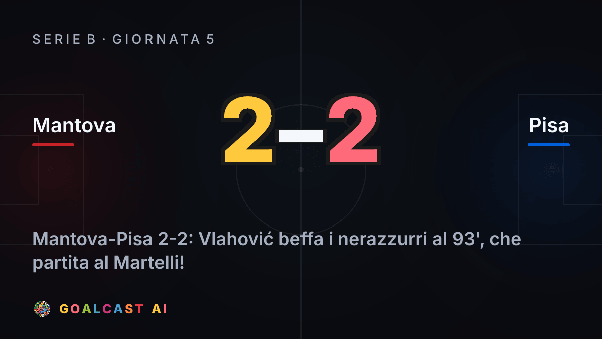 Mantova - Pisa: la card della sintesi