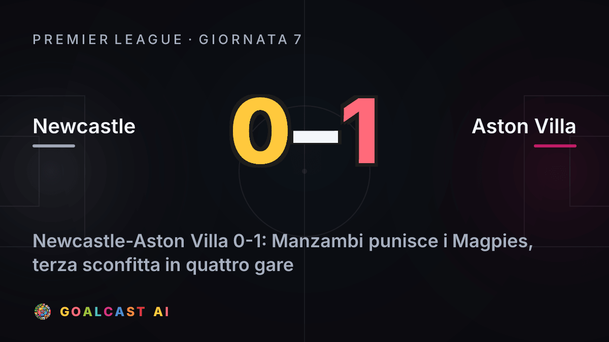 Newcastle 0-1 Aston Villa
