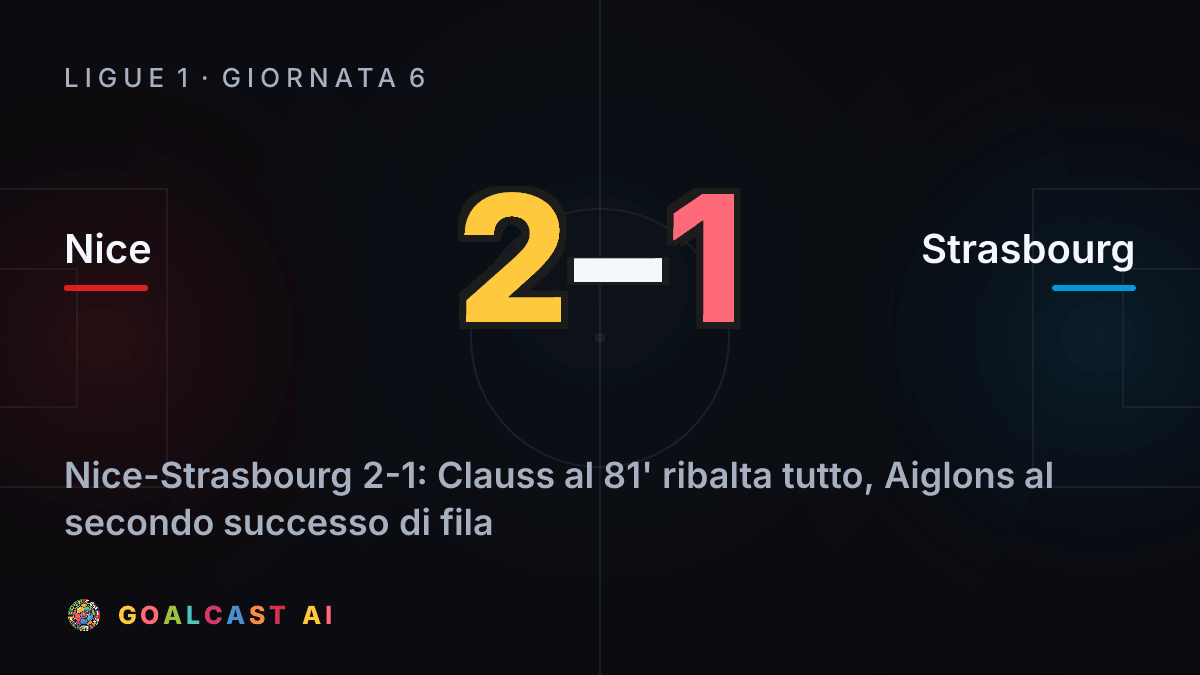 Nice - Strasbourg: la card della sintesi
