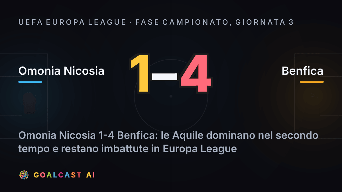 Omonia Nicosia 1-4 Benfica