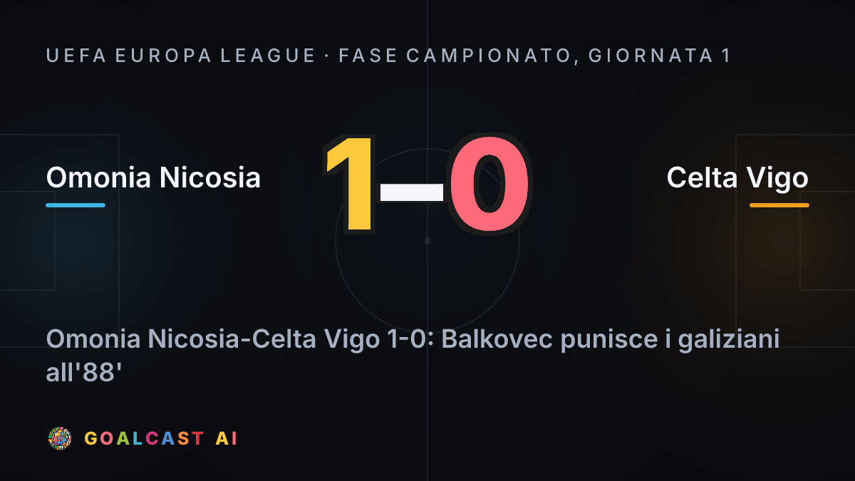 Omonia Nicosia 1-0 Celta Vigo