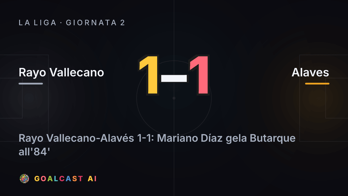Rayo Vallecano 1-1 Alaves: la card della sintesi