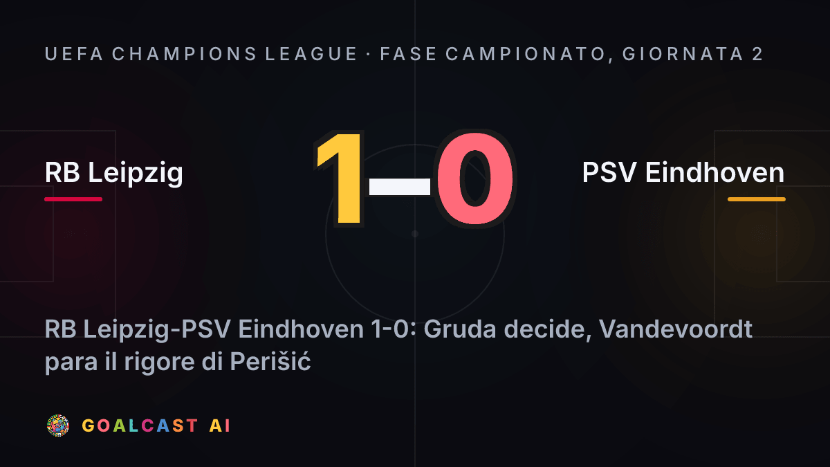 RB Leipzig 1-0 PSV Eindhoven: la card della sintesi