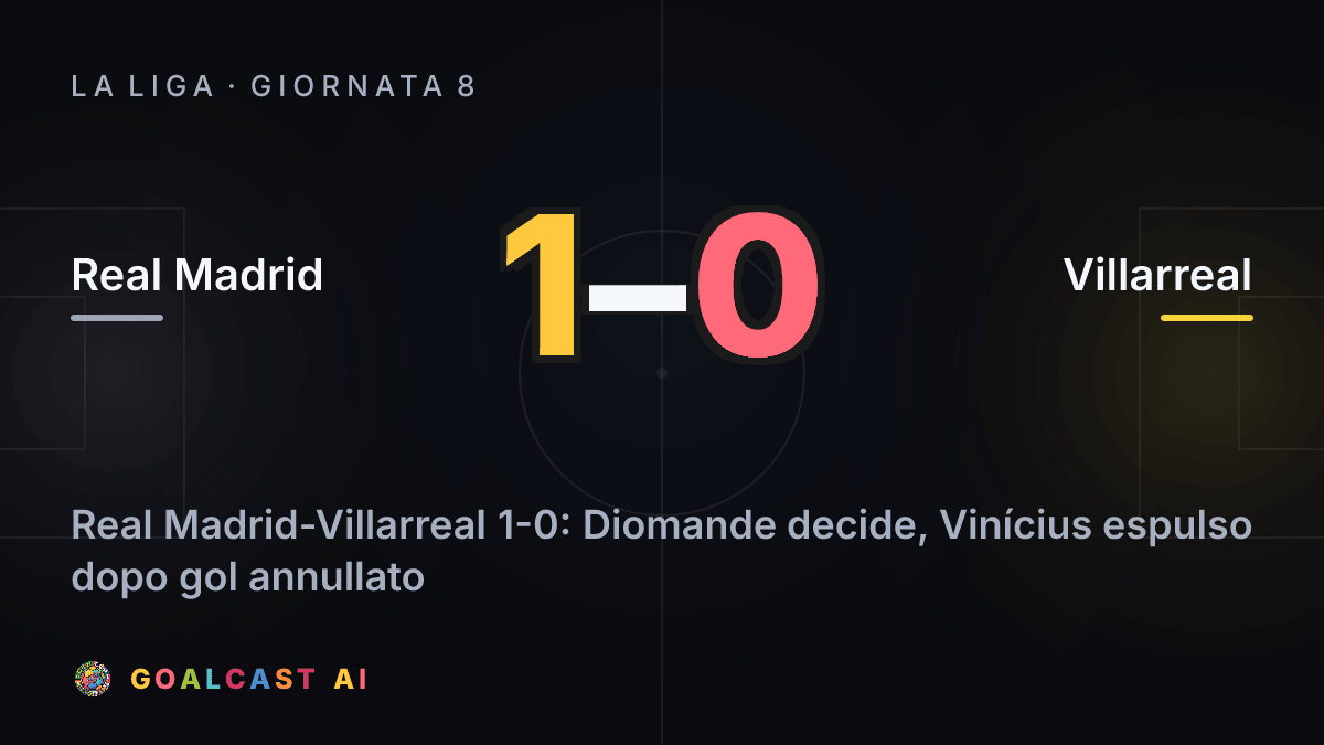 Real Madrid - Villarreal: la card della sintesi