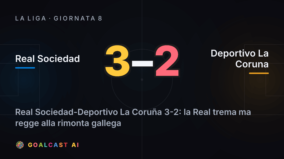 Real Sociedad - Deportivo La Coruna: la card della sintesi