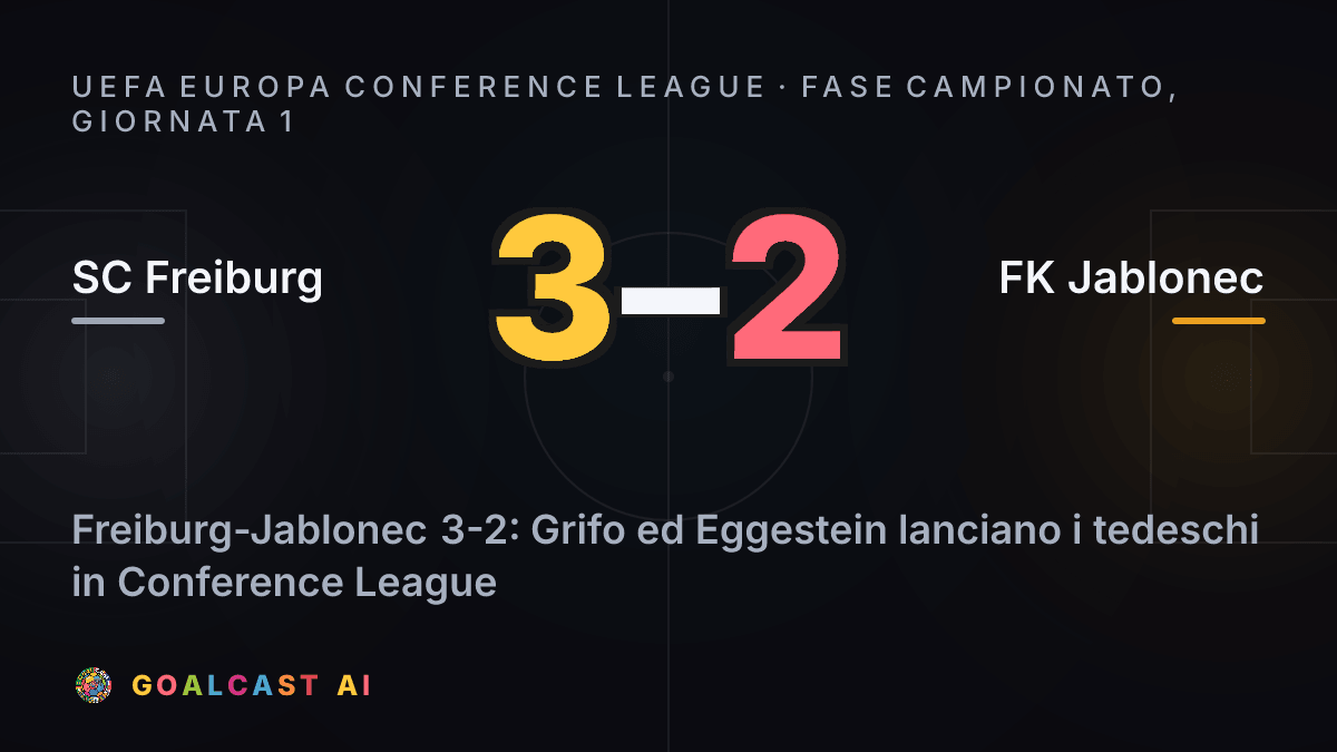 SC Freiburg 3-2 FK Jablonec: la card della sintesi