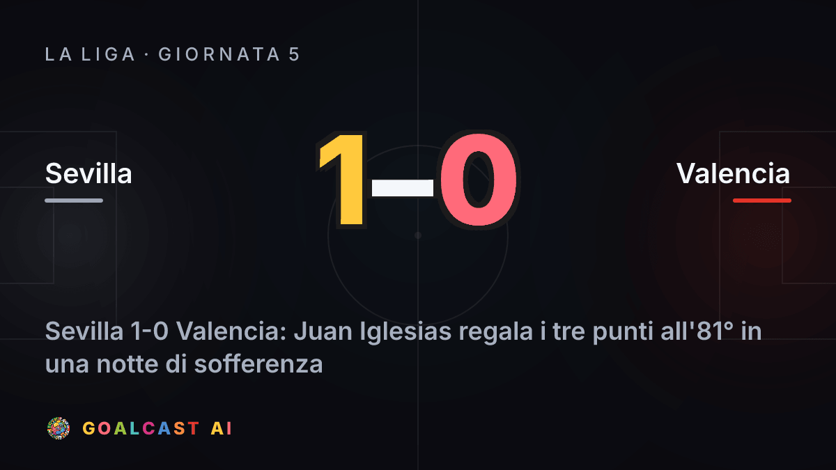 Sevilla 1-0 Valencia: la card della sintesi