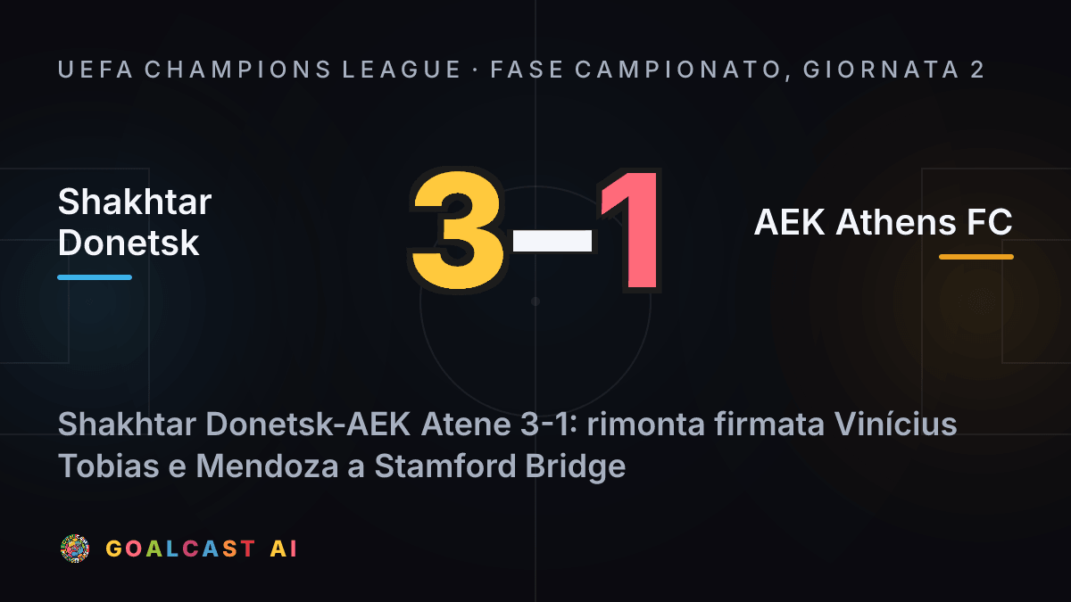 Shakhtar Donetsk - AEK Athens FC: la card della sintesi
