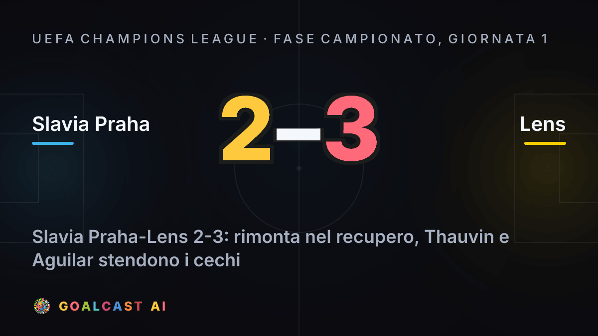 Slavia Praha 2-3 Lens: la card della sintesi
