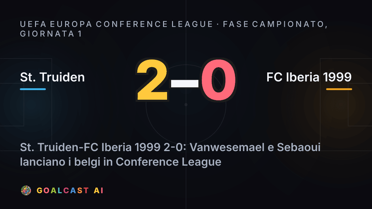St. Truiden 2-0 FC Iberia 1999: la card della sintesi