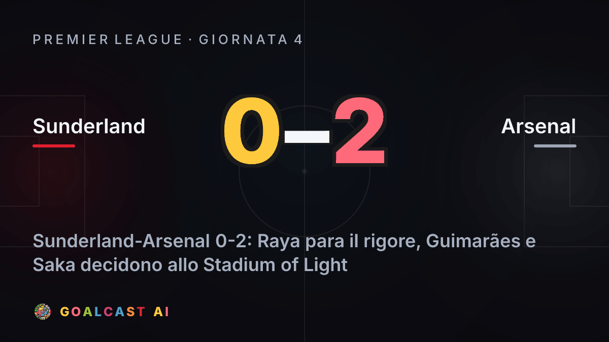 Sunderland 0-2 Arsenal