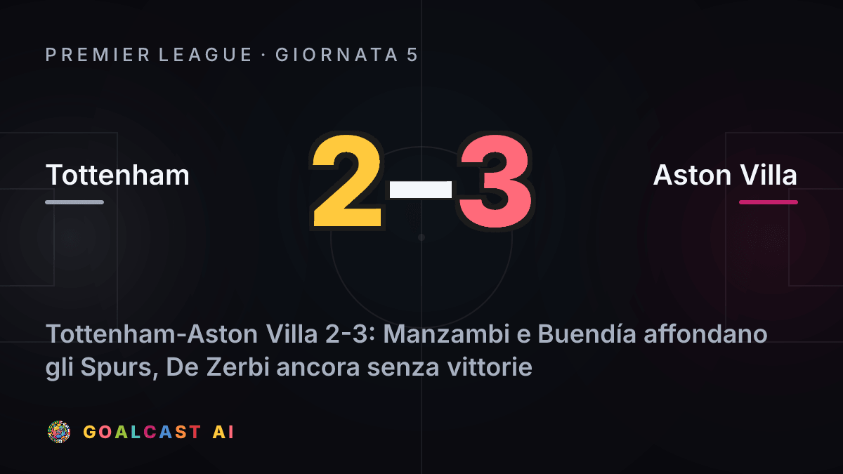 Tottenham 2-3 Aston Villa