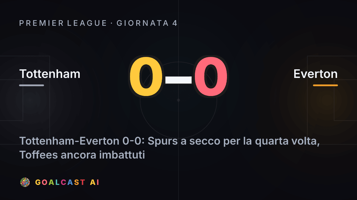 Tottenham 0-0 Everton: la card della sintesi