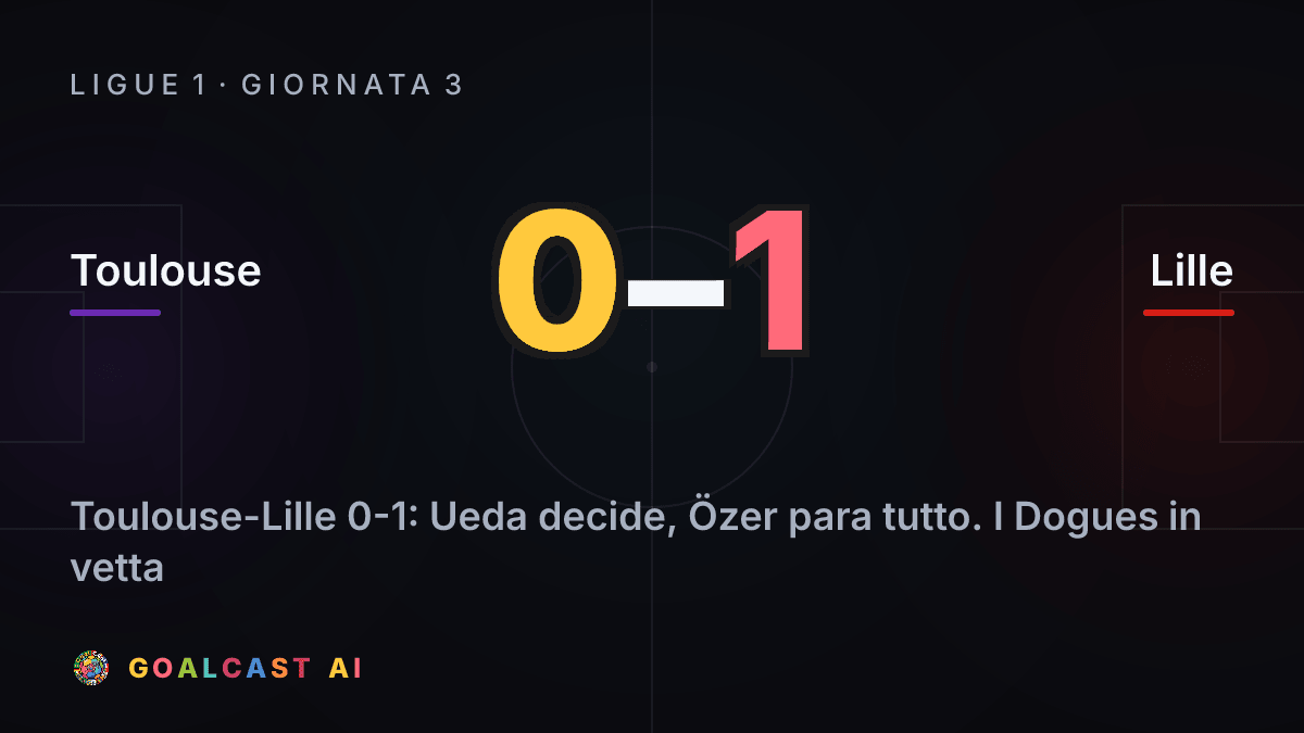 Toulouse 0-1 Lille: la card della sintesi