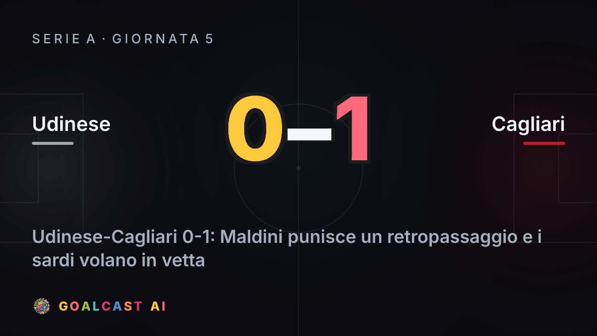 Udinese 0-1 Cagliari