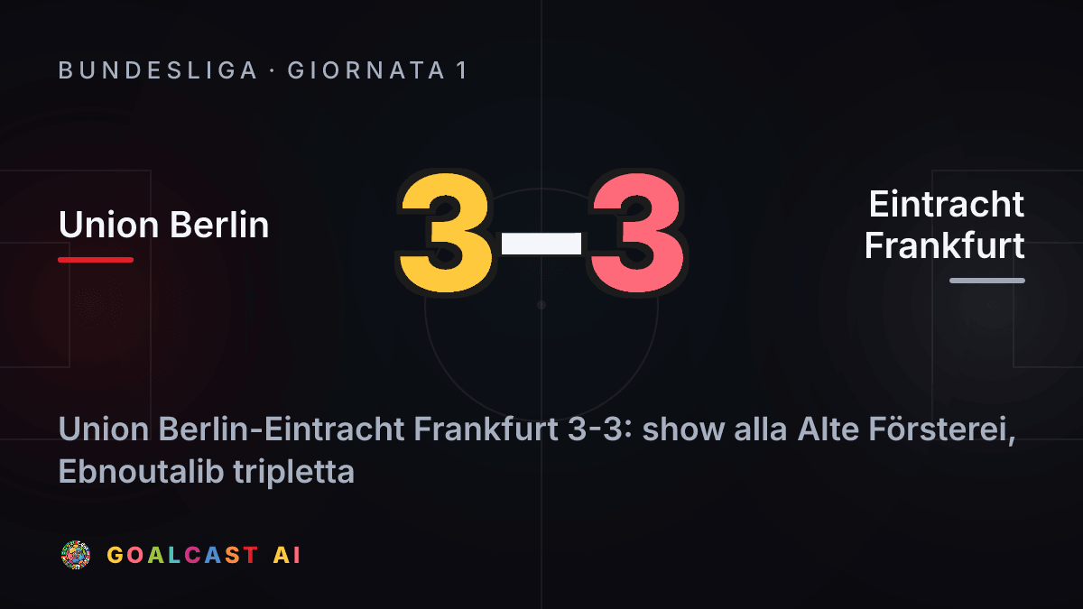 Union Berlin 3-3 Eintracht Frankfurt: la card della sintesi