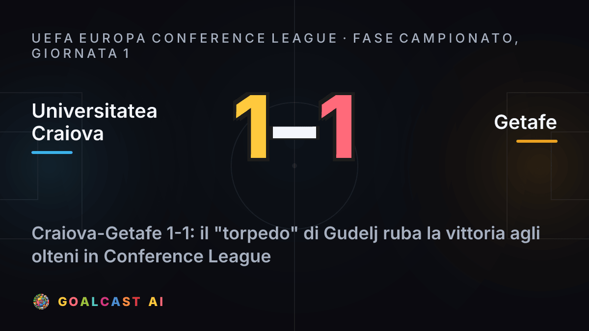 Universitatea Craiova 1-1 Getafe: la card della sintesi