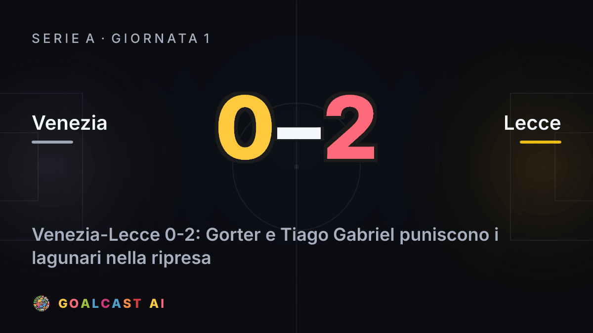 Venezia - Lecce: la card della sintesi