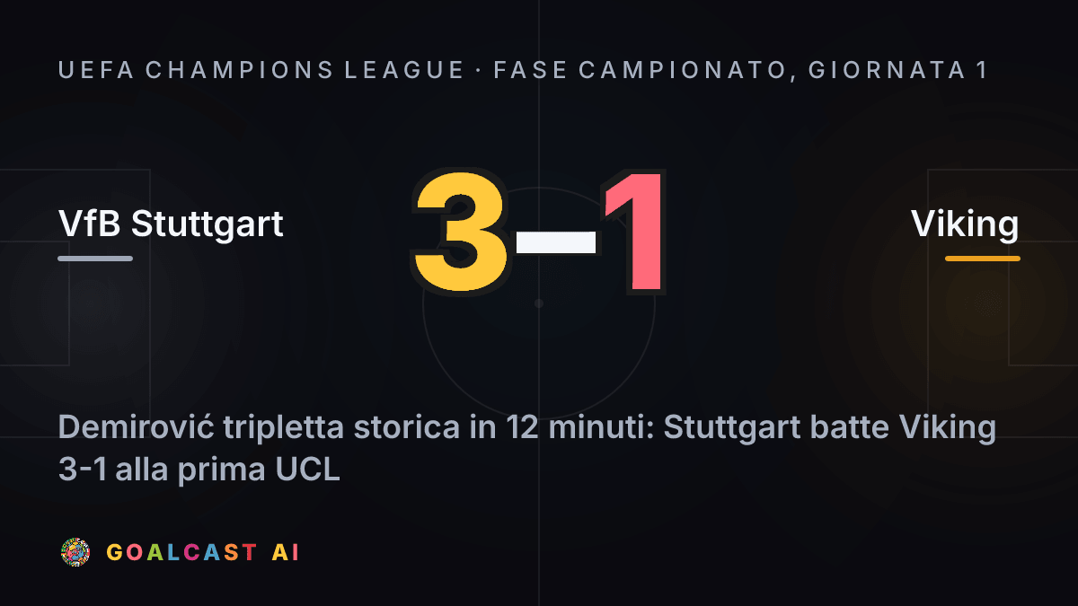 VfB Stuttgart 3-1 Viking: la card della sintesi